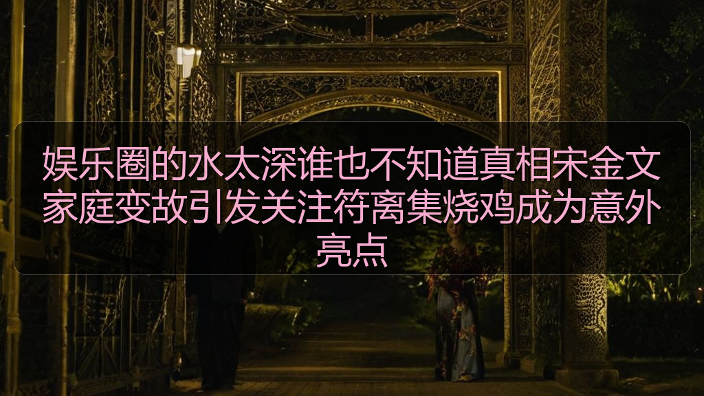 娱乐圈的水太深谁也不知道真相宋金文家庭变故引发关注符离集烧鸡成为意外亮点
